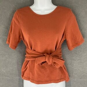Nike Dri FIT Wrap Top Orange Open Back Athletic Fit Womens‎ Sz S Athleisure Yoga